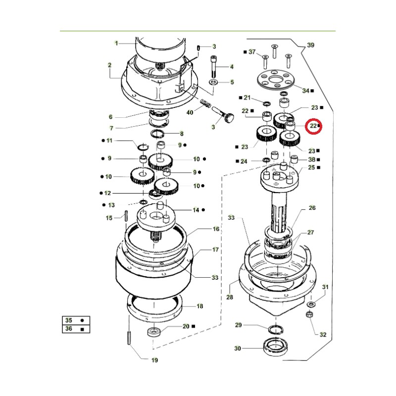 Boccola a rullini ORIGINALE ACTIVE trivella modelli t143 - t152 022715