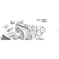 5-row water radiator K1105 -1105T - ORIGINAL KUBOTA GIANNI FERRARI 00.54.10.0040 | NewgardenParts.com