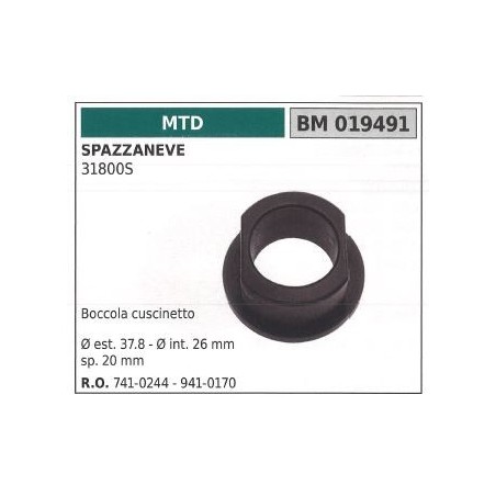 Boccola cuscinetto MTD spazzaneve 31800S 019491 | NewgardenParts.com