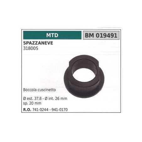 MTD Schneeräumung Lagerbuchse 31800S 019491 | NewgardenParts.com