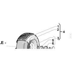 CARLISLE-RAD 13X5.00-6 KOMPLETT ORIGINAL KUBOTA GIANNI FERRARI 87001160000