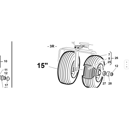 CARLISLE-RAD 15X6.00-6 KOMPLETT PG3R ORIGINAL KUBOTA GIANNI FERRARI 95325120000