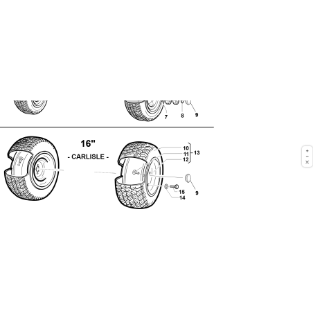 CARLISLE-RAD 16x7.50-8 KOMPLETT ORIGINAL KUBOTA GIANNI FERRARI 87001170000