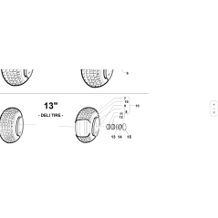 RUOTA CON PNEUM. 13X5.00-6 COMPLETA ORIGINALE KUBOTA GIANNI FERRARI 92003110000 | NewgardenParts.com