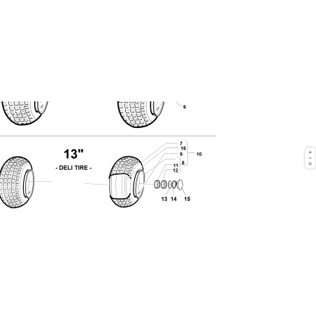 WHEEL WITH TIRES 13X5.00-6 COMPLETE ORIGINAL KUBOTA GIANNI FERRARI 92003110000
