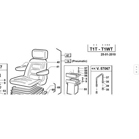 Grammer Sitz pneum.MSG95G/721 ORIGINAL KUBOTA GIANNI FERRARI 00.73.00.0028