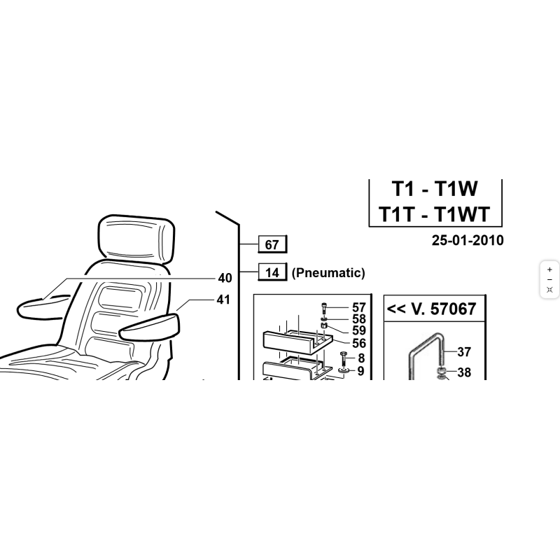 T4 Grammer Sitz komplett ORIGINAL KUBOTA GIANNI FERRARI 00.73.00.0030