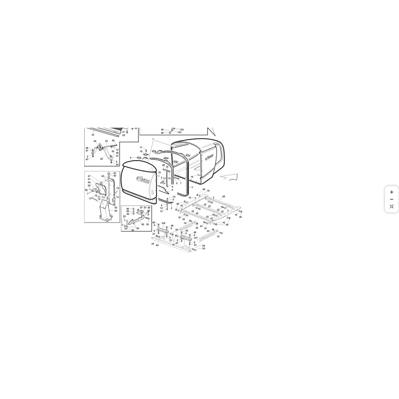 Structure de support de panier 1100-1300Lt ORIGINAL KUBOTA GIANNI FERRARI 01.50.00.5243