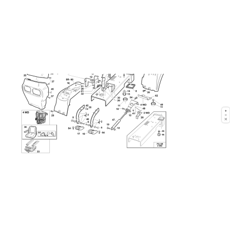 SUPPORT DE CAPOT GAUCHE PRÉASSEMBLÉ ORIGINAL KUBOTA GIANNI FERRARI 95301270000