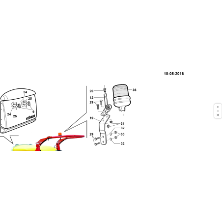 ORIGINAL KUBOTA GIANNI FERRARI 00.40.00.2010 Rundumkennleuchtenträger