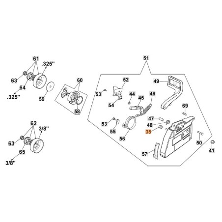 Boccola motosega modelli 925 956 GS630 ORIGINALE OLEOMAC 006000300 | NewgardenParts.com