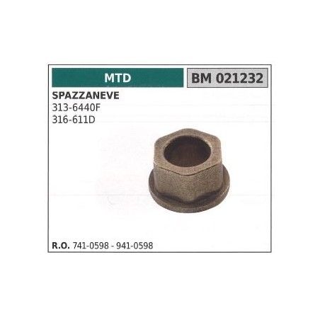 Boccola MTD spazzaneve 313-6440F 316-611D 021232 | NewgardenParts.com