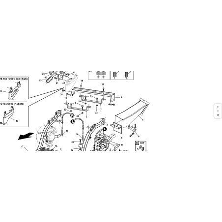 HINTERE QUERTRÄGERSTÜTZE KOMPLETT SEAT VRN ORIGINAL KUBOTA GIANNI FERRARI 92001310000