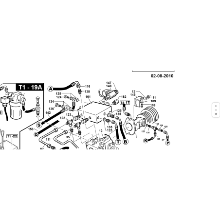 Válvula de inversión original Kubota T1W GF 00.41.00.3242