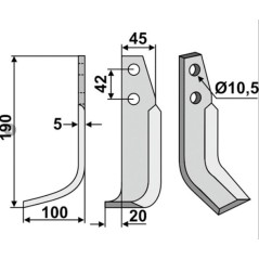 Lama fresatrice sx compatibile 350-154 GOLDONI 14486/7 L F22M-NUOVO L | NewgardenParts.com