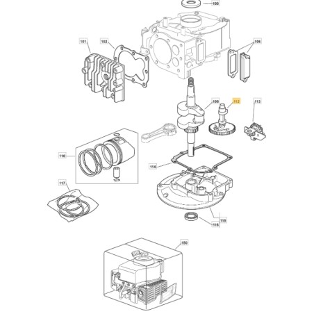 Albero a camme ORIGINALE STIGA per motore M150 V35 118550356/0 | NewgardenParts.com