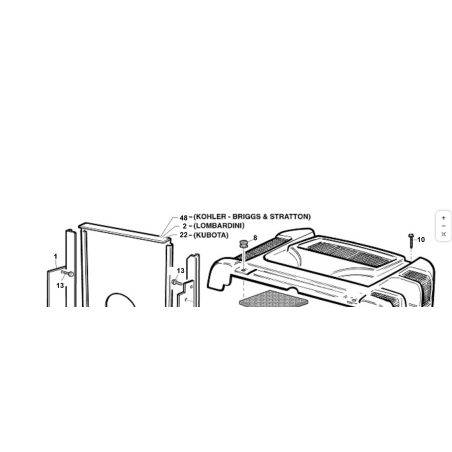 ORIGINAL KUBOTA GIANNI FERRARI 95210000006 ENGINE COMPARTMENT CLOSING PLATE | NewgardenParts.com