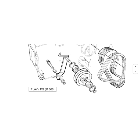 BELT TENSIONER TURBINE ENGINE D-300 COMP ORIGINAL KUBOTA GIANNI FERRARI PZ95049391400 | NewgardenParts.com