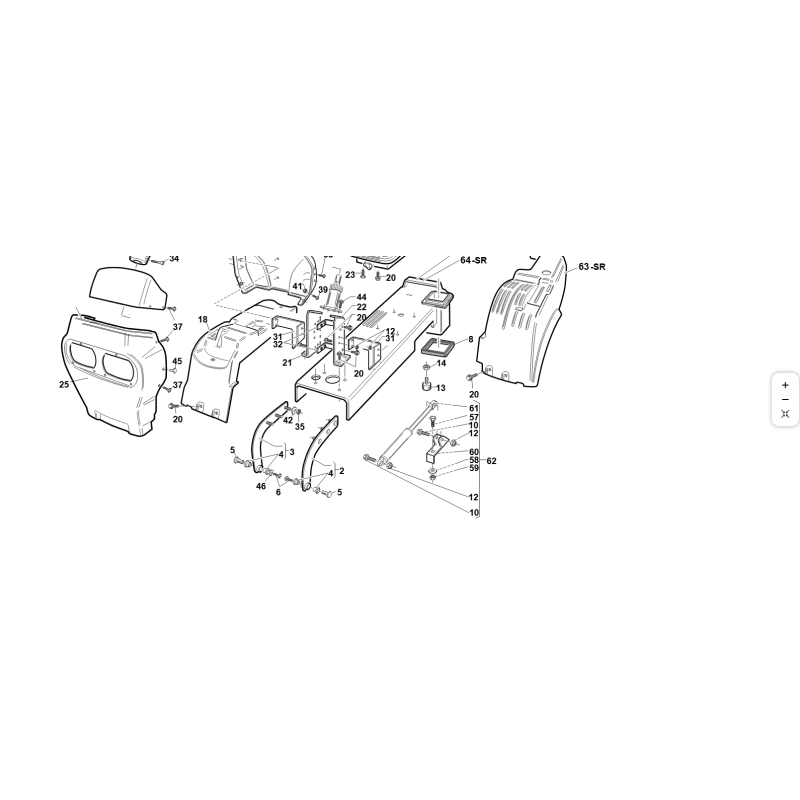 SUPPORT DE CAPOT GAUCHE PRÉASSEMBLÉ ORIGINAL KUBOTA GIANNI FERRARI 95200130000