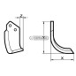 Left curved hoe hole 10.5mm center distance 27mm plate 40x6mm SAP VALPADANA 55376