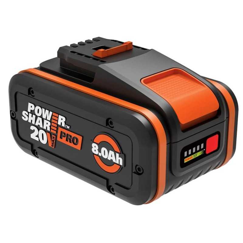 WA3648 - Batterie au lithium Worx 20 V 8 Ah WA3648 - Batterie au lithium Worx 20 V 8 Ah