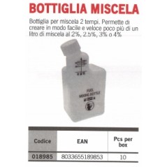 Bottiglia miscela 2 tempi crea in poco tempo più di 1 litro di miscela al 2% | NewgardenParts.com