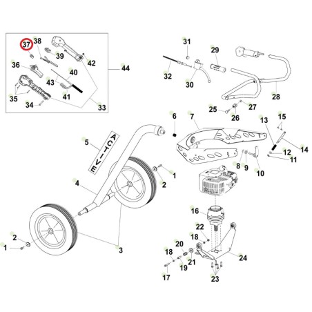 Bottone stop ORIGINALE ACTIVE trivella modelli t-165 021551 | NewgardenParts.com