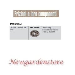 Frizione meccanismo 15880 motocoltivatore compatibile PASQUALI 904 piatto 160mm | NewgardenParts.com