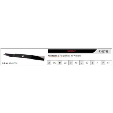 MURRAY Rasentraktor Mähmesser 42" Flachmähwerk R302752 | NewgardenParts.com