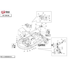 Braccio ruota per piatto di taglio GT 126 SA premontato GIANNI FERRARI | NewgardenParts.com