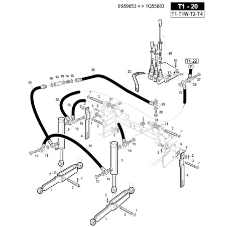 Braccio sollevatore anteriore TURBO1 ORIGINALE GIANNI FERRARI 01.50.00.7420 | NewgardenParts.com