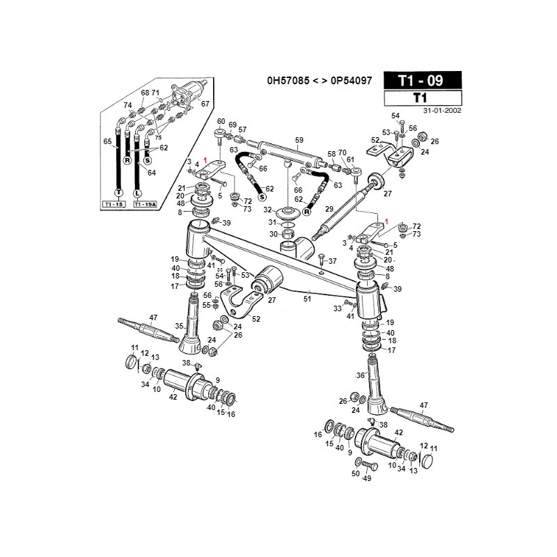 Bras de direction pour tracteur ORIGINAL GIANNI FERRARI 01.01.00.0171