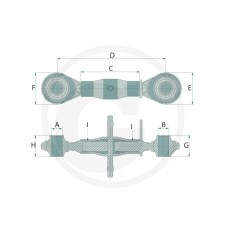 Braccio terzo punto per trattore agricolo con snodi sferici temprati 20099044 | NewgardenParts.com