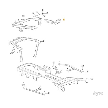 Bracciolo sinistro trattorino modelli GYRO500e ORIGINALE STIGA 387785291/0 | NewgardenParts.com