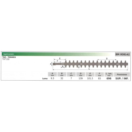 Upper / lower blade TAS hedge trimmer THT 210 008142