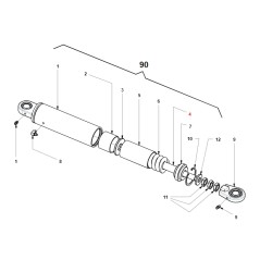 Arbre d'amortisseur de batteur TURBO6 ORIGINAL GIANNI FERRARI 01.40.00.4780