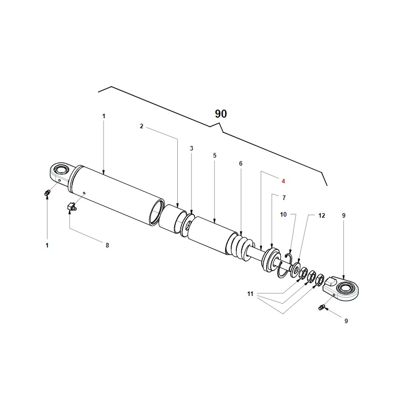 Thresher shock absorber shaft TURBO6 ORIGINAL GIANNI FERRARI 01.40.00.4780