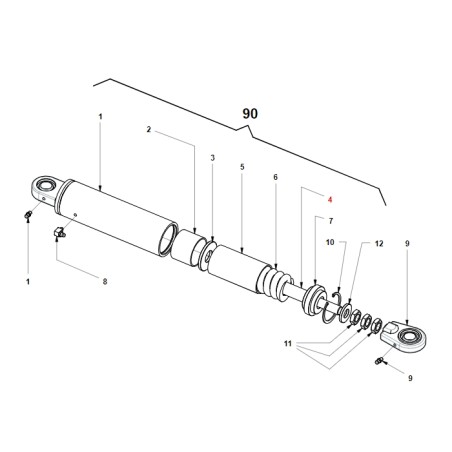 Albero ammortizzatore trincia TURBO6 ORIGINALE GIANNI FERRARI 01.40.00.4780 | NewgardenParts.com