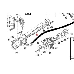 Albero azionamento pompa 25cc TURBO4 ORIGINALE GIANNI FERRARI 01.40.00.1840 | NewgardenParts.com