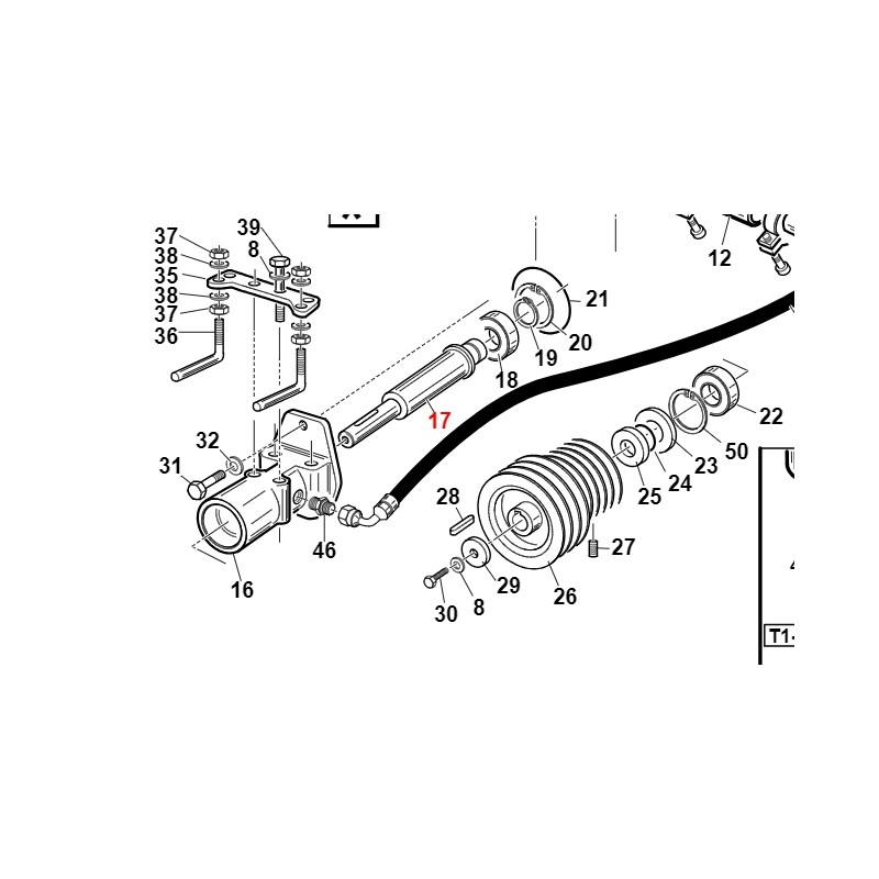 Albero azionamento pompa 25cc TURBO4 ORIGINALE GIANNI FERRARI 01.40.00.1840