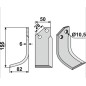 Lame de houe moteur cultivateur rotatif compatible avec le motoculteur 350-583 BERTOLINI Dx 155