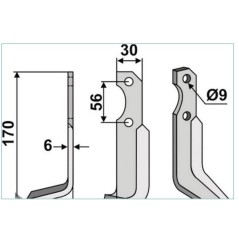 Motor cultivator hoe blade compatible 350-587 BERTOLINI dx 170