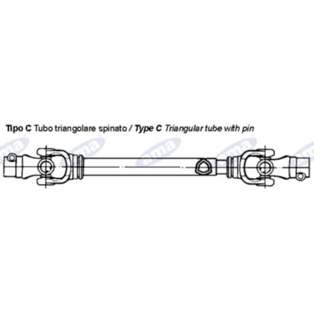 Albero cardanico AMA Cat. 4 omologato CE 4x800mm -  01719