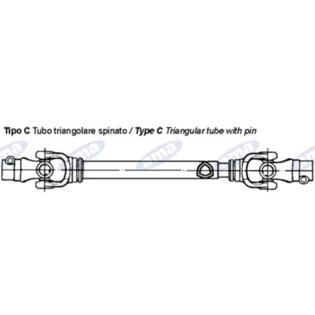 Albero cardanico AMA Cat. 6  omologato CE 6x800mm - 01728