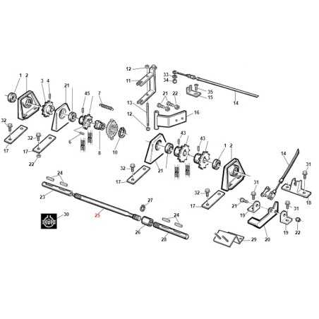 Arbre central de verrouillage du tracteur GIANNI FERRARI ORIGINAL 95500000033 | NewgardenParts.com