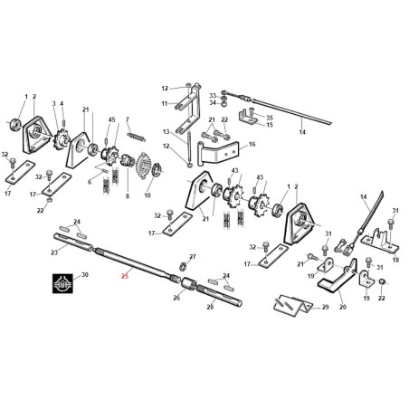 Albero centrale bloccaggio trattorino ORIGINALE GIANNI FERRARI BFB 95500000033 | NewgardenParts.com