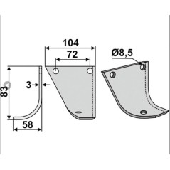 Lama da taglio zappa motocoltivatore motozappa fresa 350-170 350-171 dx sx HAKO | NewgardenParts.com