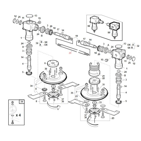 Albero collegamento gruppi meccanici ORIGINALE GIANNI FERRARI BFB 94014000005 | NewgardenParts.com