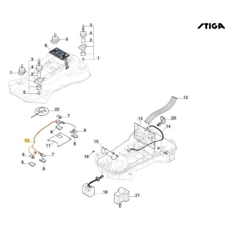 Cablaggio sensori ORIGINALE STIGA a3000 rtk robot rasaerba tagliaerba 122063049/0 | NewgardenParts.com