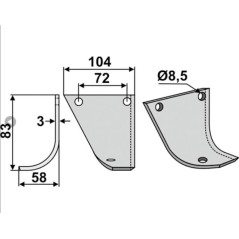 Lama da taglio zappa motocoltivatore motozappa fresa 350-170 350-171 dx sx HAKO | NewgardenParts.com